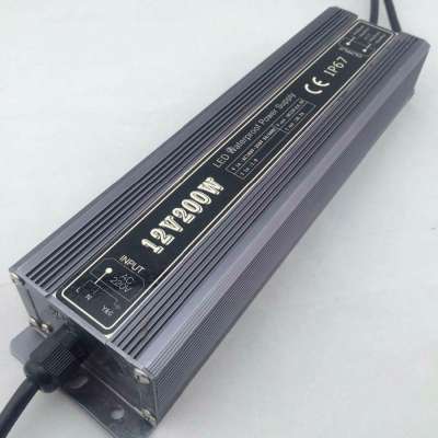 Waterproof IP67 200W constant voltage 12V 24v led power supply led switching power supply