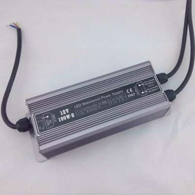 2 years warranty over load protection DC12V/24V 100W waterproof  led switching power supply